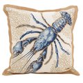 Saro Lifestyle SARO 5439.NB20S 20 in. Neptunian Square Lobster Filled Cotton Down Filled Throw Pillow - Natural 5439.NB20S